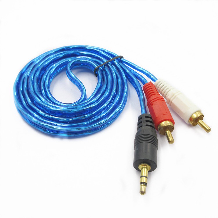 Cable 2 RCA a Plug Azul Transporte 7mts. GUB