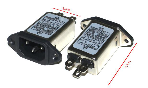 AB10D1 IEC 320 C14 Filtro de Línea EMI 10A 125/250VAC
