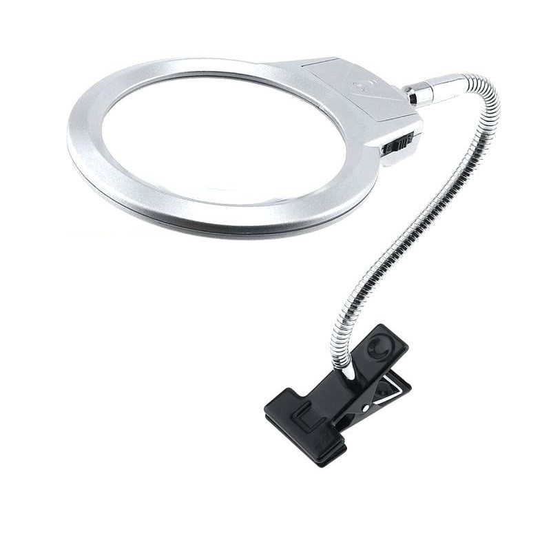 Lupa de Mesa con LEDs 90mm con Clip