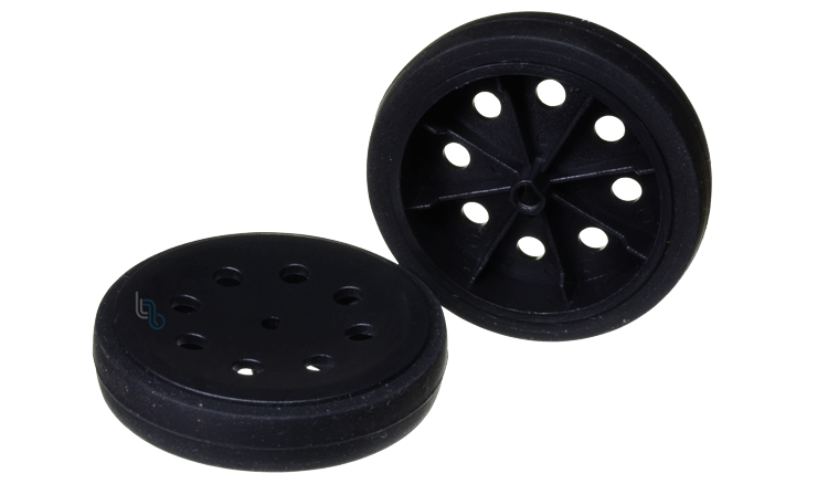 Rueda de Plastico con Jebe Eje Media Luna 47mm