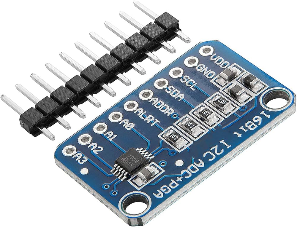 ADS1115-PCB Módulo ADS1115 I2C de 16 Bits, 4 Canales 