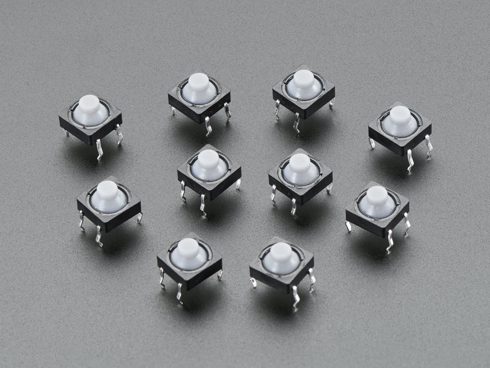 Pulsador Tactil 4 Pines con Goma (Tact Switch) 6x6mm PCB