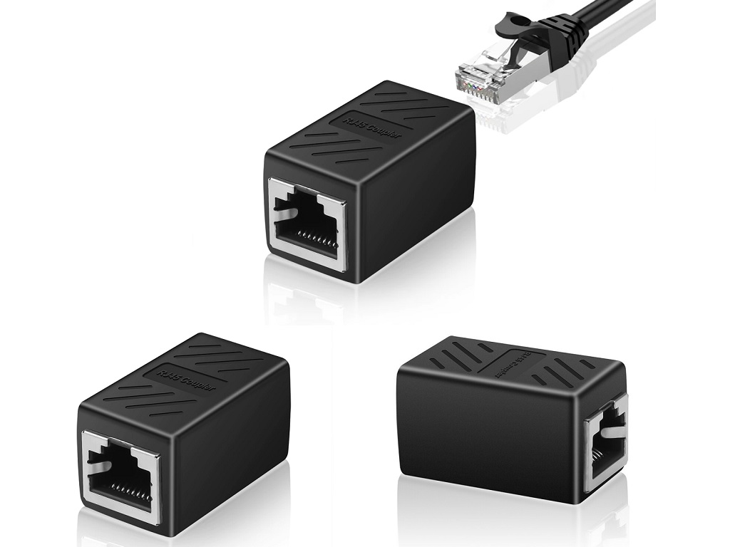 Conector Unión RJ45 extensor de Cable de Red Ethernet RJ45. Conector Gigabit 