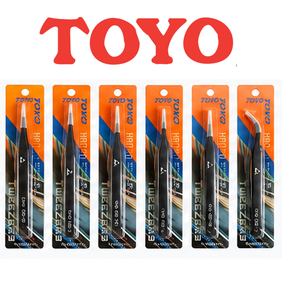 Pack de 6 Pinzas Antiestaticas ESD TOYO Alta Calidad