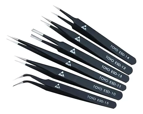 Pack de 6 Pinzas Antiestaticas ESD