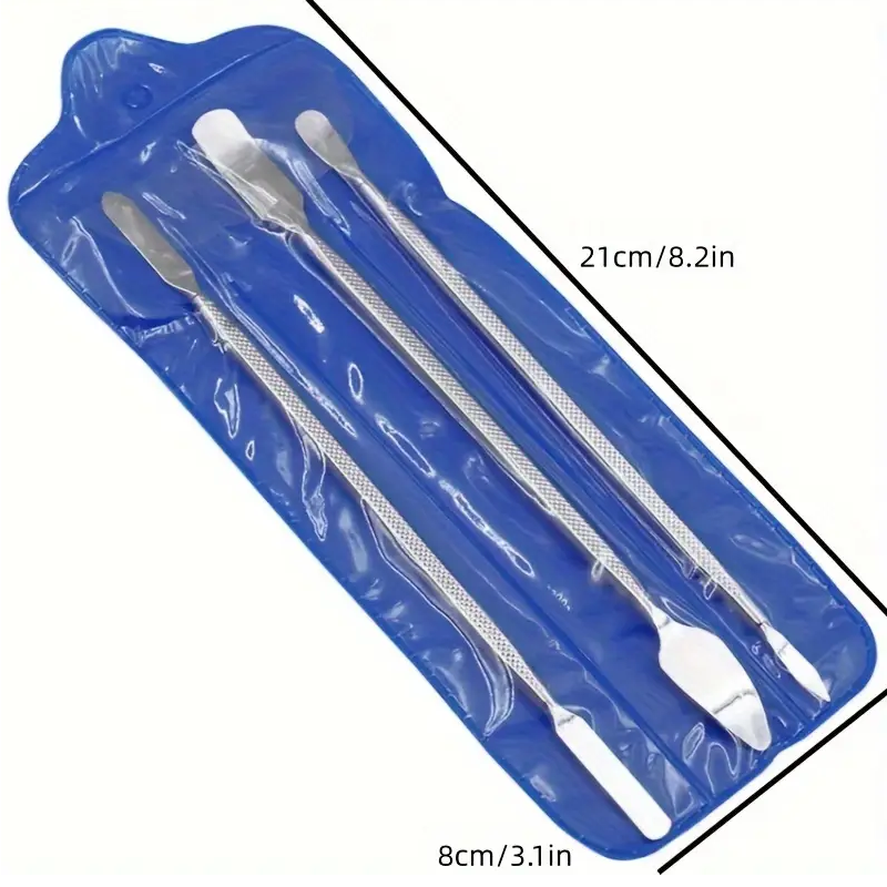Paleta Doble Metálica 3pz Estuche Azul 