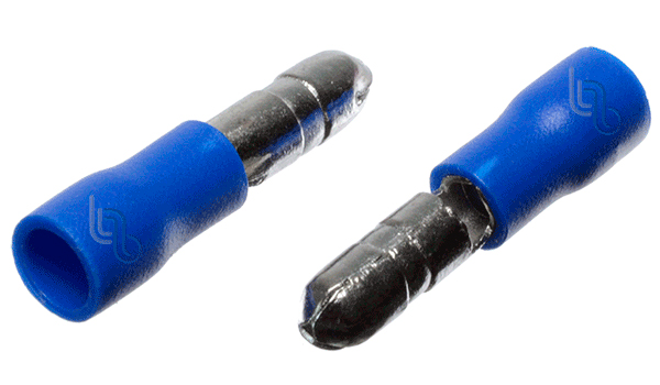 Terminal Macho Preaislado T/Bala AWG 16-14 Azul