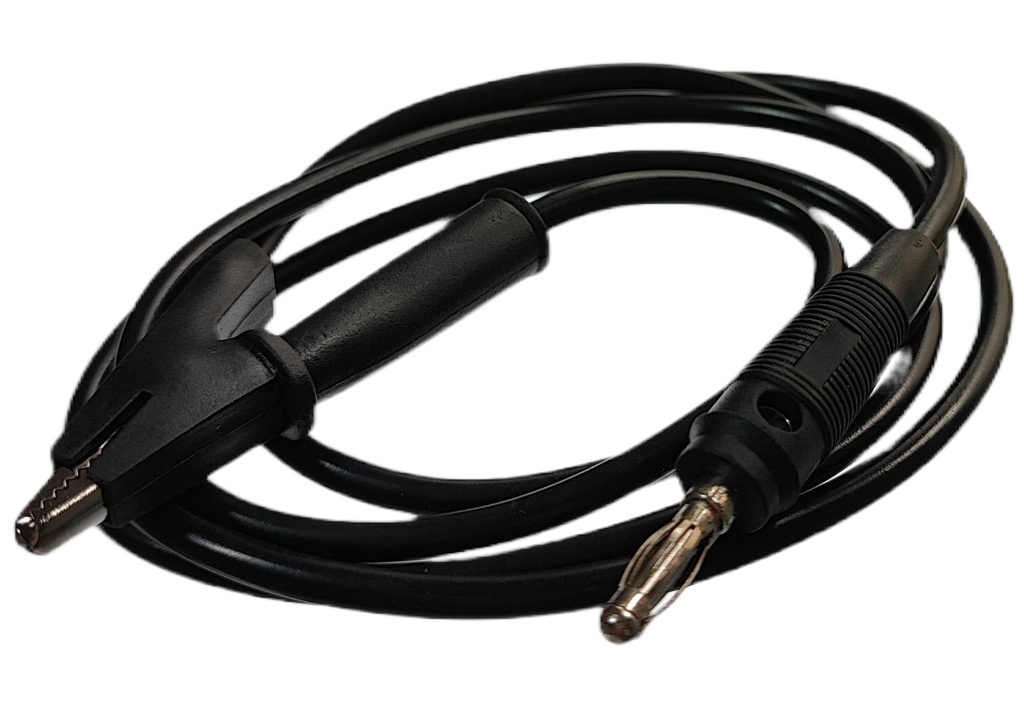 Cable Siliconado con Plug Banana 4mm a Cocodrilo TP-12C ( Negro)