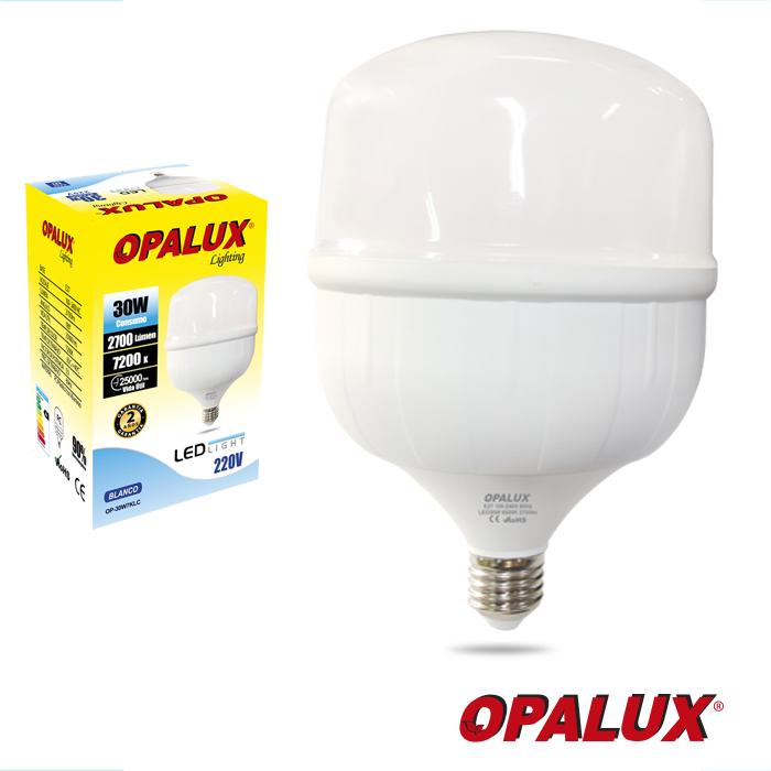 OP-30W7K Foco LED 30W OPALUX  Blanco 7200K E27
