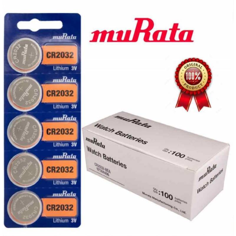 Bateria de Litio Boton 3V. CR2032 Caja x 100  MURATA
