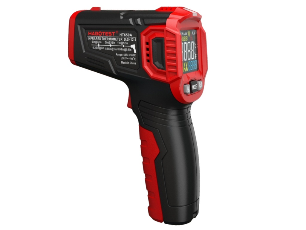 Pirometro Digital, TermOmetro Infrarrojo, Medidor de Temperatura -50°C ~ 380°C HABOTEST