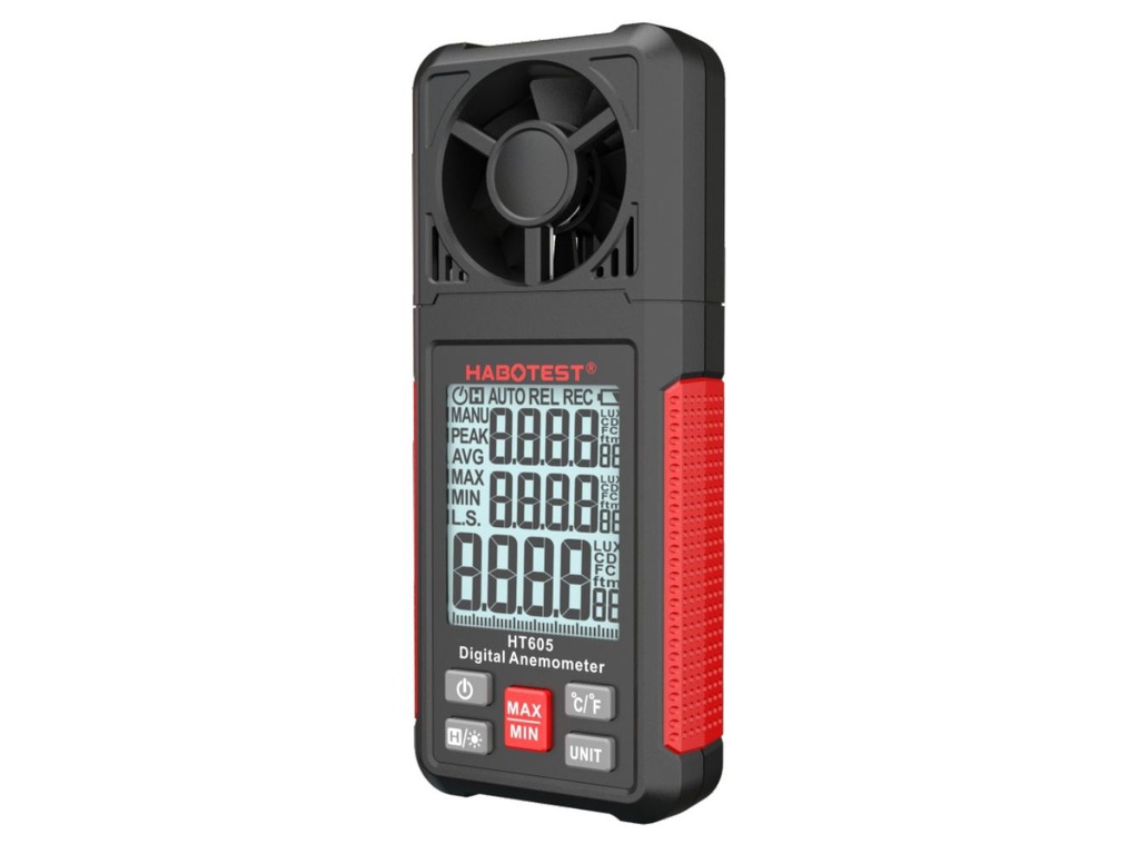 HT605 Anemometro Digital, con Temperatura y Humedad HABOTEST 