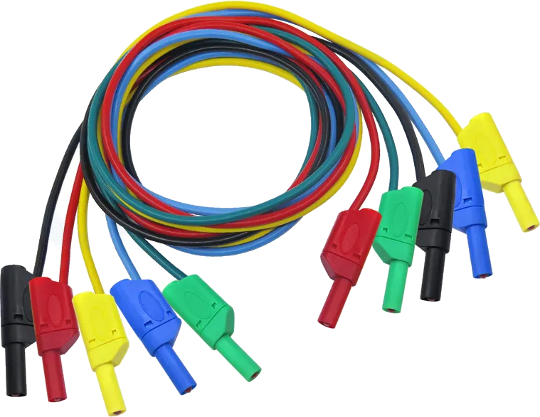 Cable Siliconado con Plug Banana 4mm 1mt 5Colores 