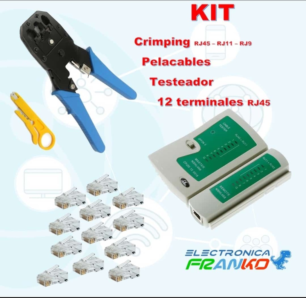 Kit Redes Alicate mas Tester mas Conectores