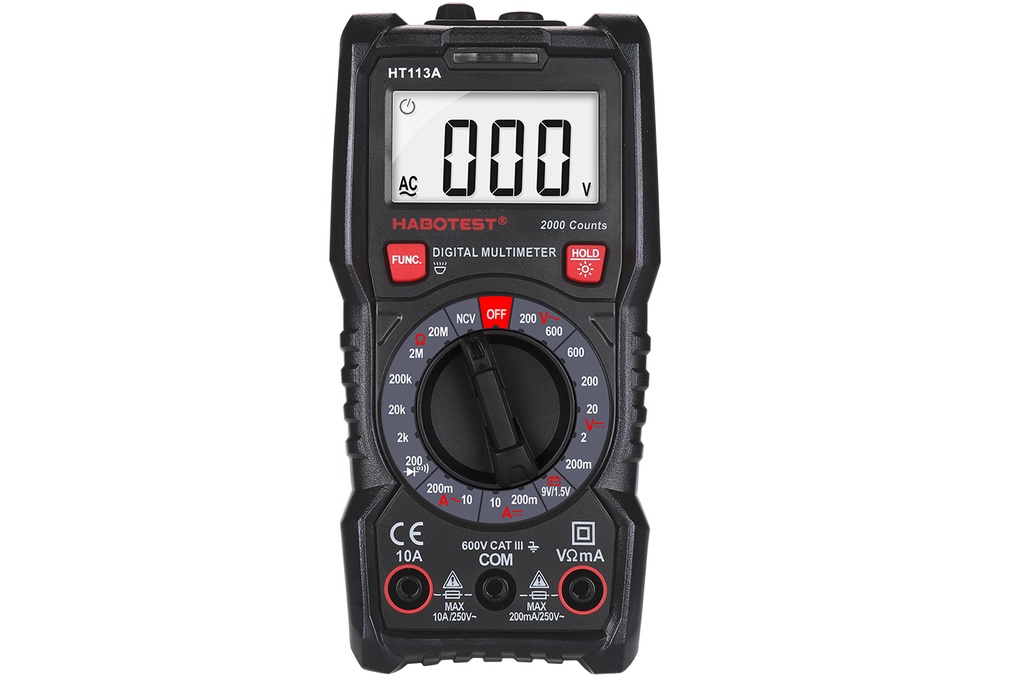 Habotest Multimetro Digital Profesional HT113A 600V 10A