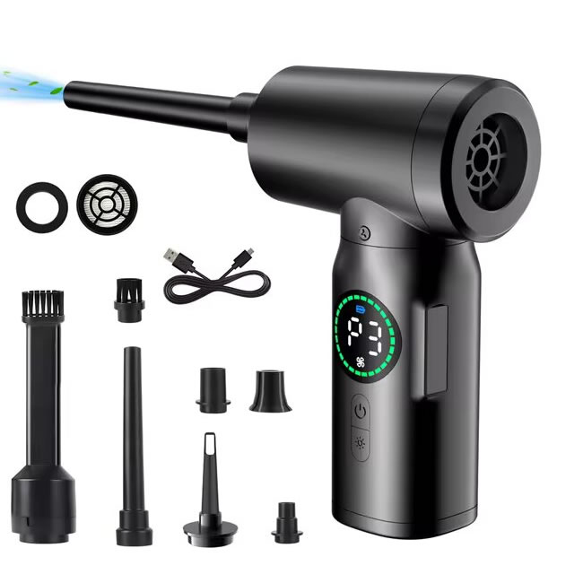 Soplador y Aspirador Recargable con Display 