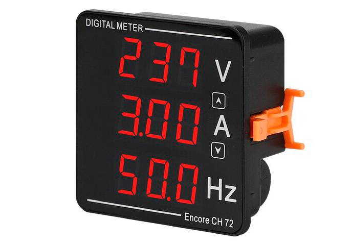 Medidor de Pantalla Triple de Voltaje Corriente y Frecuencia, AC50-500V 1-120A, 72x72x32mm