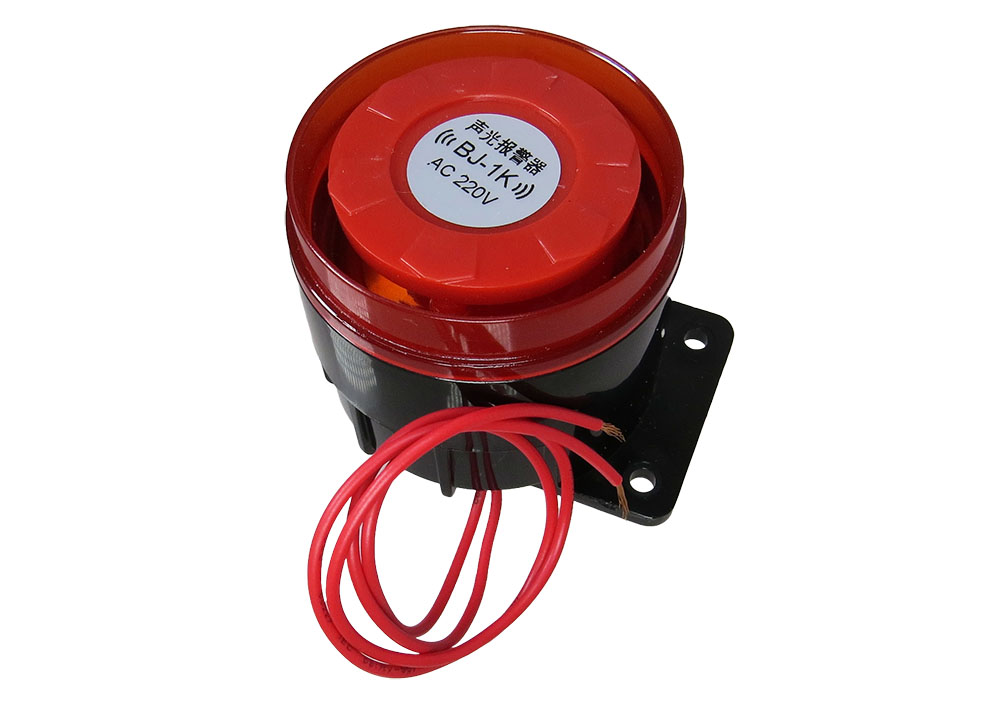 Buzzer Piezo Eléctrico Activo BJ-1K de 85dB de 220VAC de 55mm Diámetro con Luz