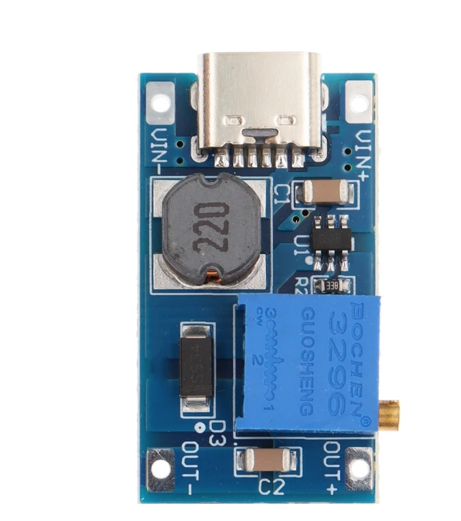 MT3608-C Conversor DC-DC Step Up Ajustable 2 A 24 VSAL 28V USB C