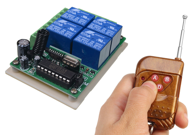 Modulo de 4 Relays con Llavero 315 Mhz