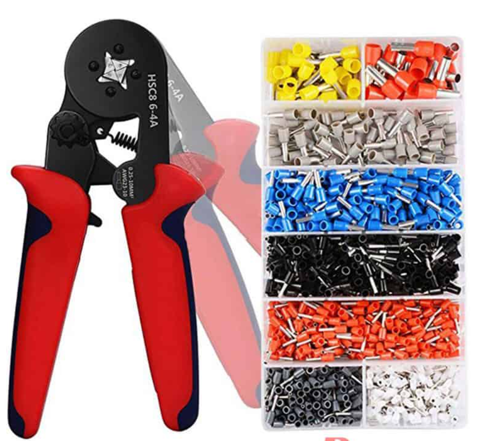 Kit de Herramienta Crimper y Terminales Tubulares Aislados (1200 conectores)
