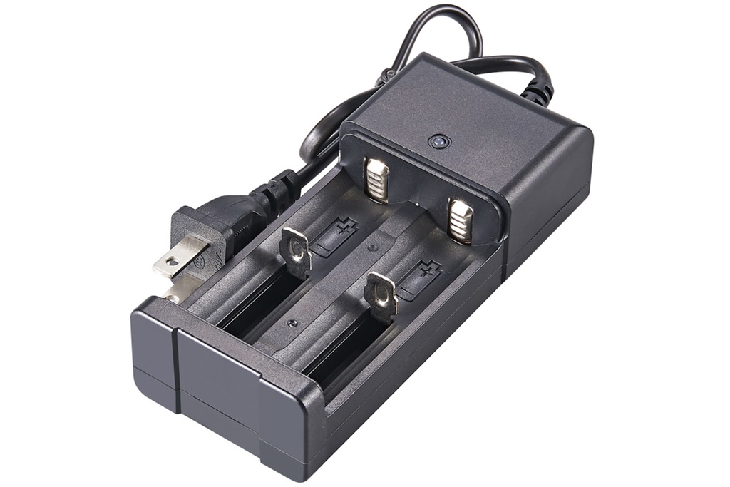 Cargador para 2 Baterias de Ion Litio 18650 3.7V (100~240V)