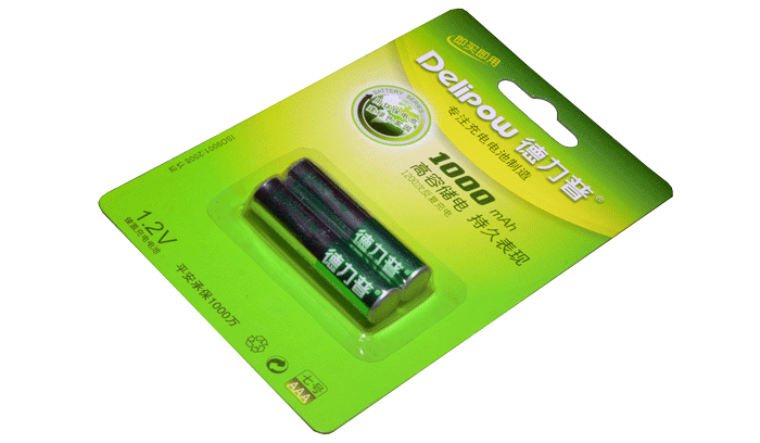 Pack de 2 Baterias Recargables AAA Ni-MH 1.2V 1000mAH ¨Delipow¨