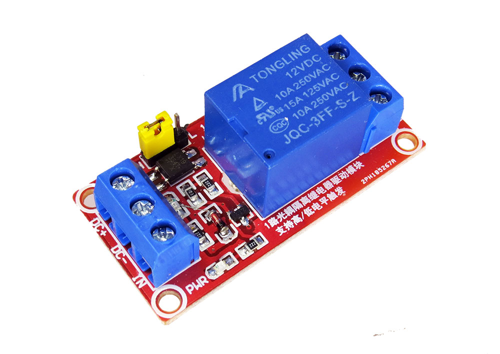 Modulo de Rele de 1 Canal de 12VDC. Corriente de Rele 5A.