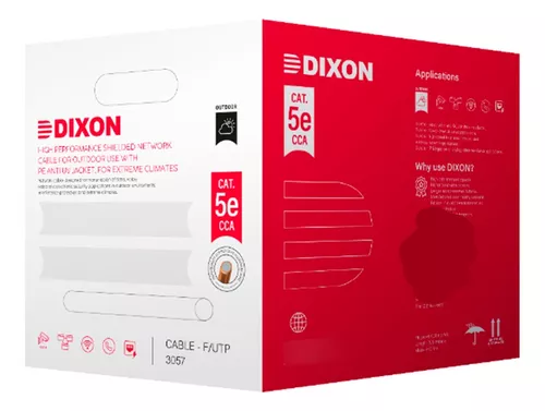 Dixon 3057 - Cable STP Cat 5E CCA - Chaqueta UV para Exteriores