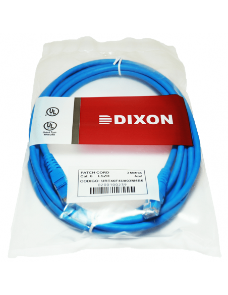 PATCH CORD CAT6 LSZH NEGRO DIXON (3mts)