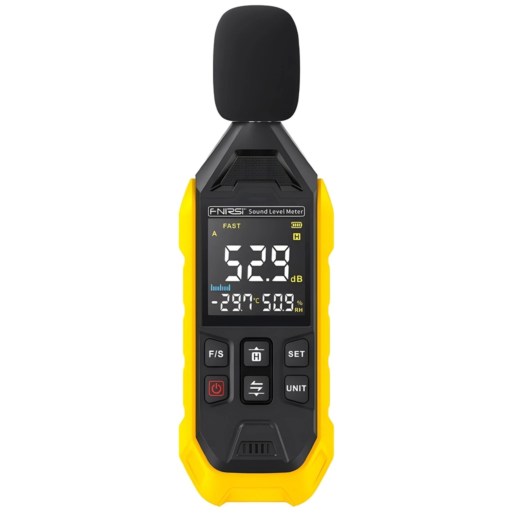 Sonometro Medidor Digital de Nivel de Sonido Recargable FNIRSI 