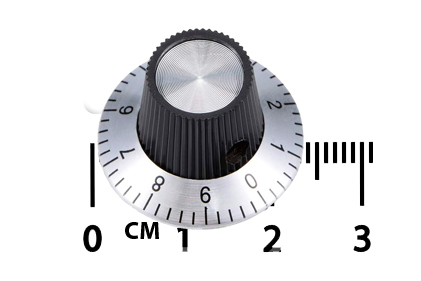 Perilla para Potenciómetro Eje 6.3mm con Escala Diámetro = 24mm
