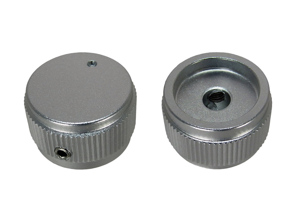  Perilla Rotativa de Aluminio para Eje Ranurado 6mm de 29x17mm. Color Aluminio