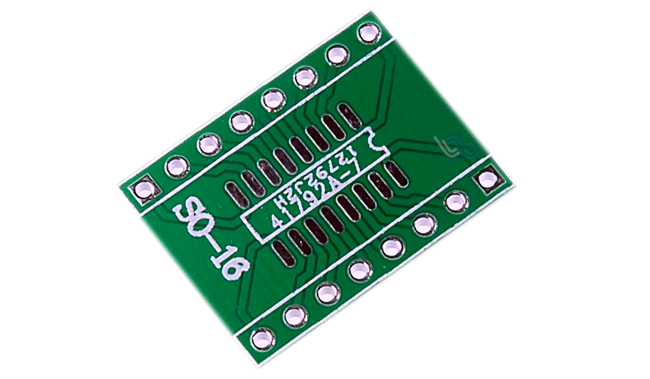 PLACA IMPRESA SOP16 A DIP16, ADAPTADOR