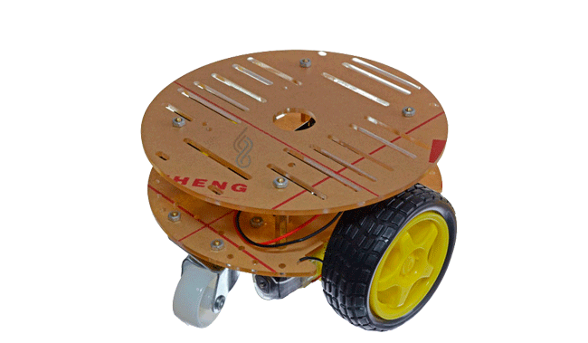 Chasis Redondo para Robotica de 2+2 Ruedas