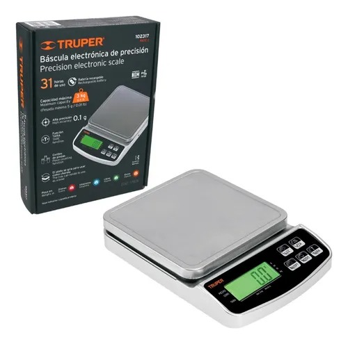BASE-3 Báscula Balanza Digital de Precisión, 3kg, TRUPER 102317