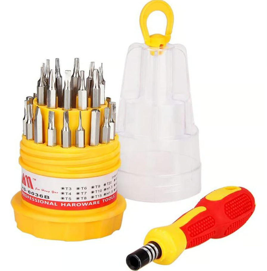 Destornillador de Precision 31 en 1 Amarillo Rosca