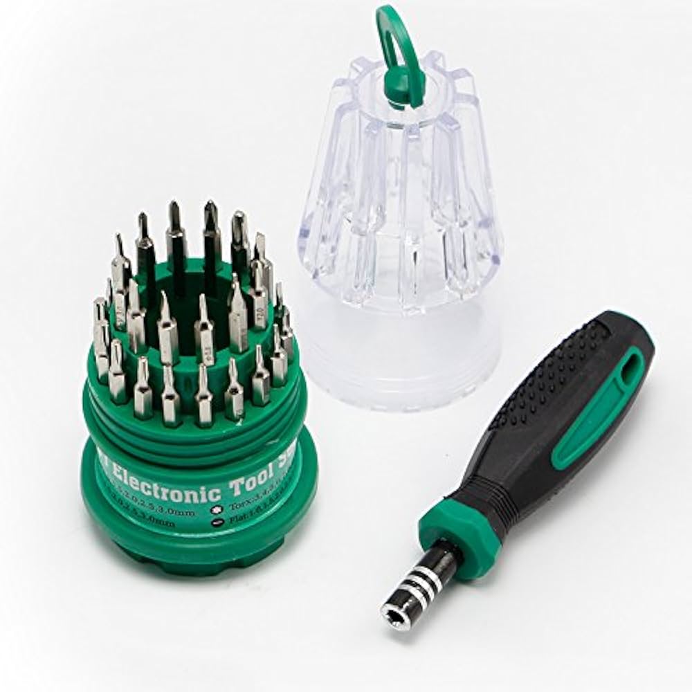 Destornillador de Precision 31 en 1 Verde  Rosca