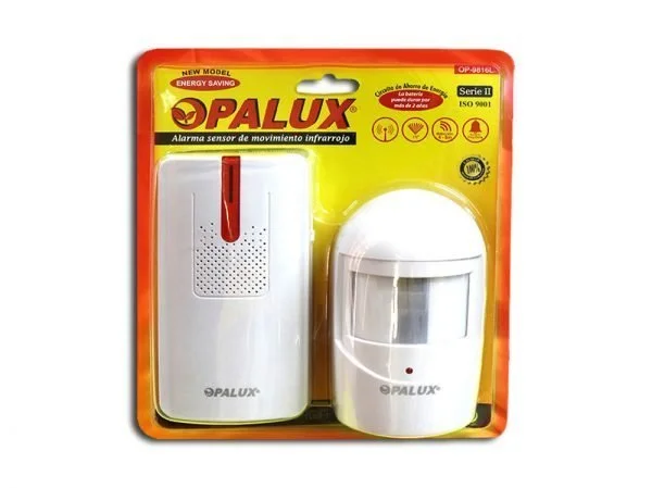 Sensor De Movimiento Infrarrojo Con Alarma Opalux Op-9816L