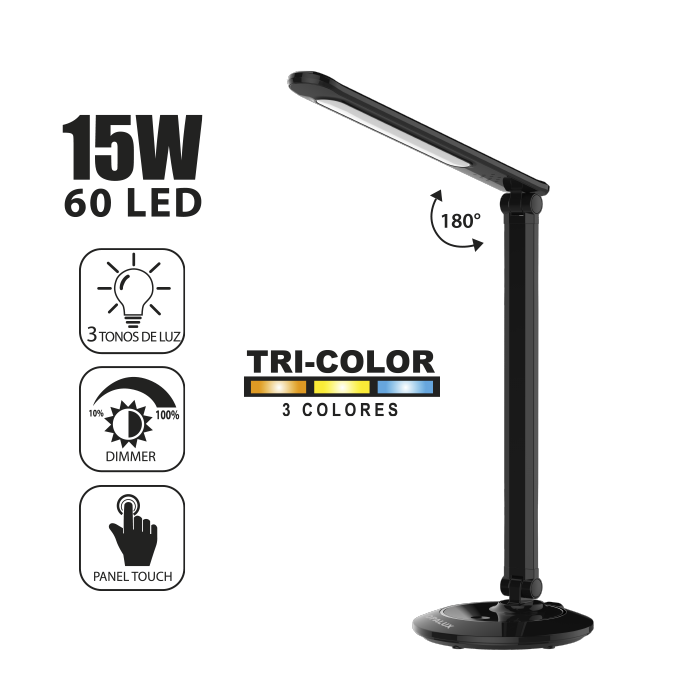 Lámpara De Escritorio Touch "OPALUX" 15W 60 Led 3CCT