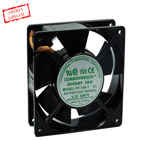 Ventilador de 110V/120V 50/60Hz 0.2AMP de 12x12x3.8cm COMMONWEALTH