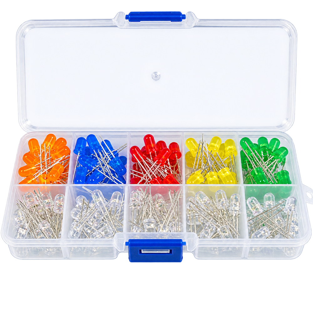 Kit de 200 LED 5mm Colores Variados con Caja 