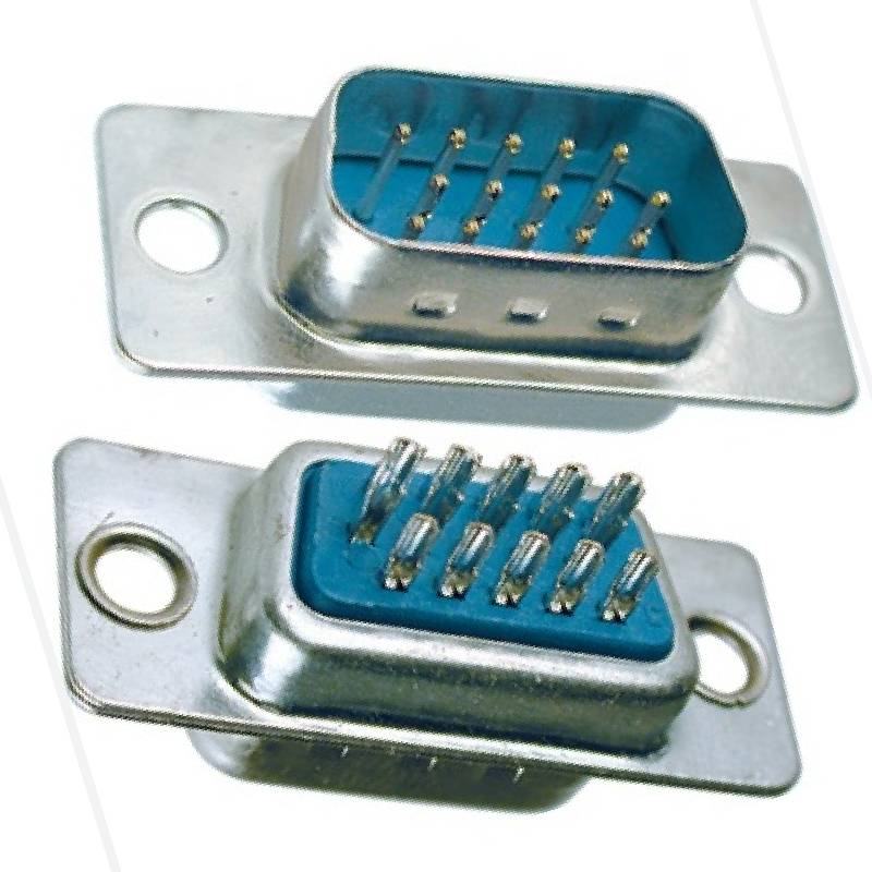 Conector  D=sub de 15 Pines 3 Filas Macho