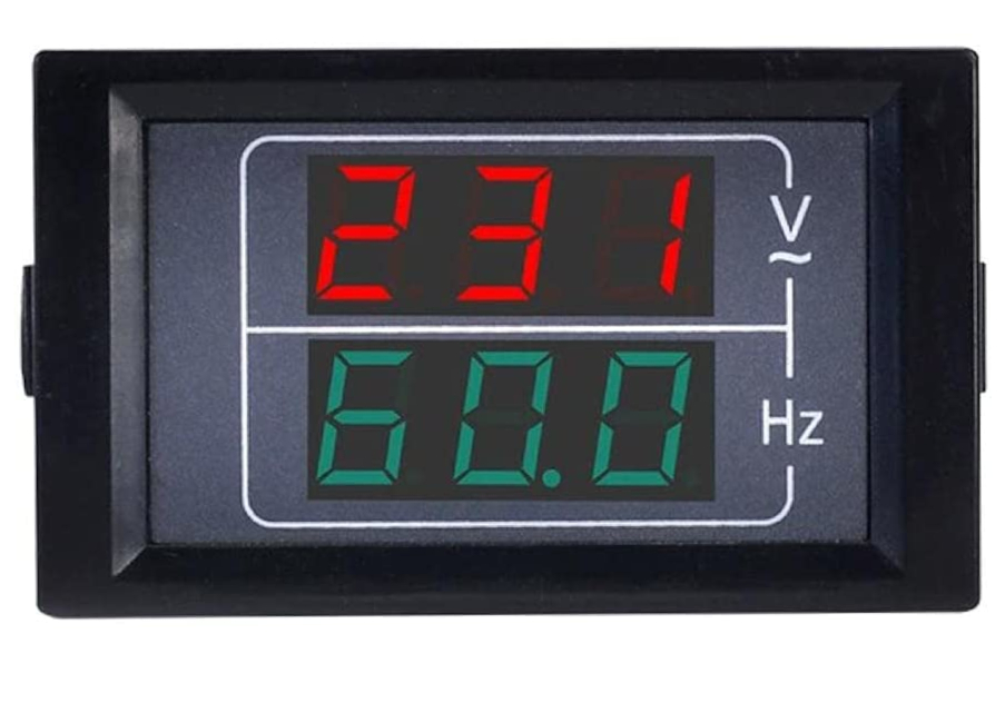 Voltímetro Frecuencímetro Digital Doble Display de 50-500VAC 10.0-99.9 Hz de 3 Dígitos