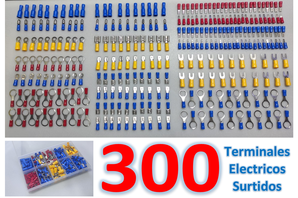 Kit de 18 Tipos de Terminales Eléctricos (Total 302 PCS)