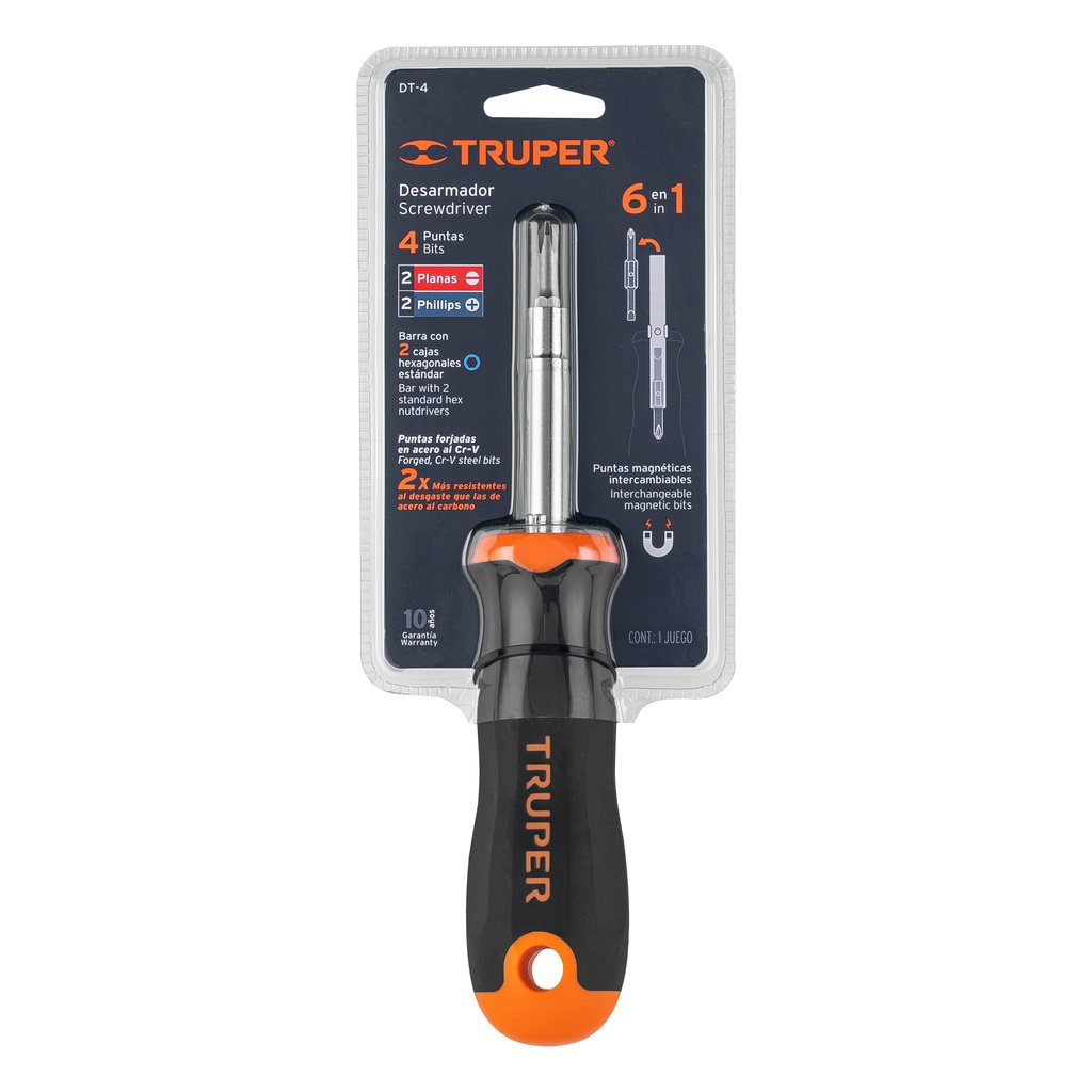 Desarmador 2 Puntas Dobles y Barra con 2 Cajas Hexagonales 14200