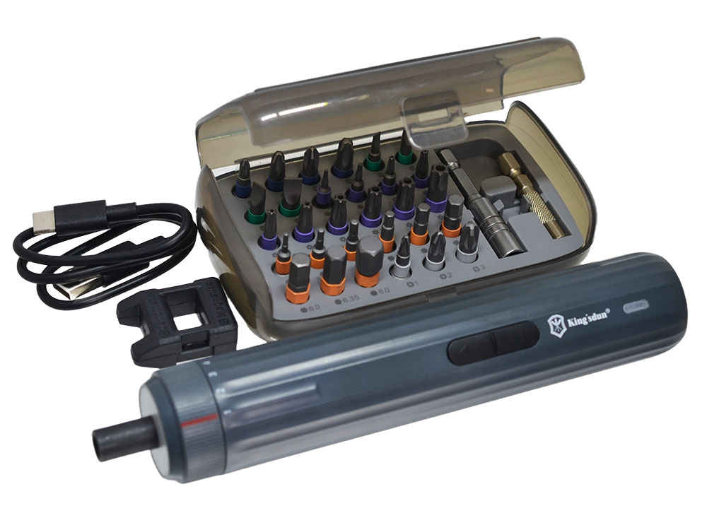 Juego de Destornilladores Eléctricos de Precisión 35 en 1 Recargable con Luz LED