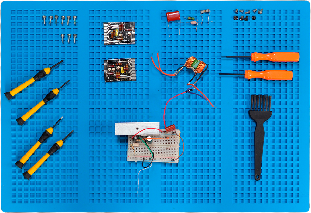 Base de Soldadura de Jebe Siliconado, Mesa de Trabajo con Aislamiento para Soldar de 50x35cm (Azul)