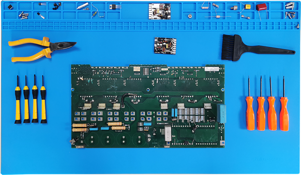 Base de Soldadura de Jebe Siliconado, Mesa de Trabajo con Aislamiento para Soldar de 70x40cm (Azul)