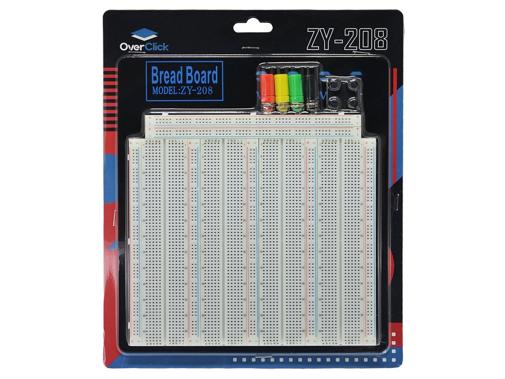 Tablero de Pruebas con Base de Metal, Placas Protoboard Cuadruple en Blister "Overclick"